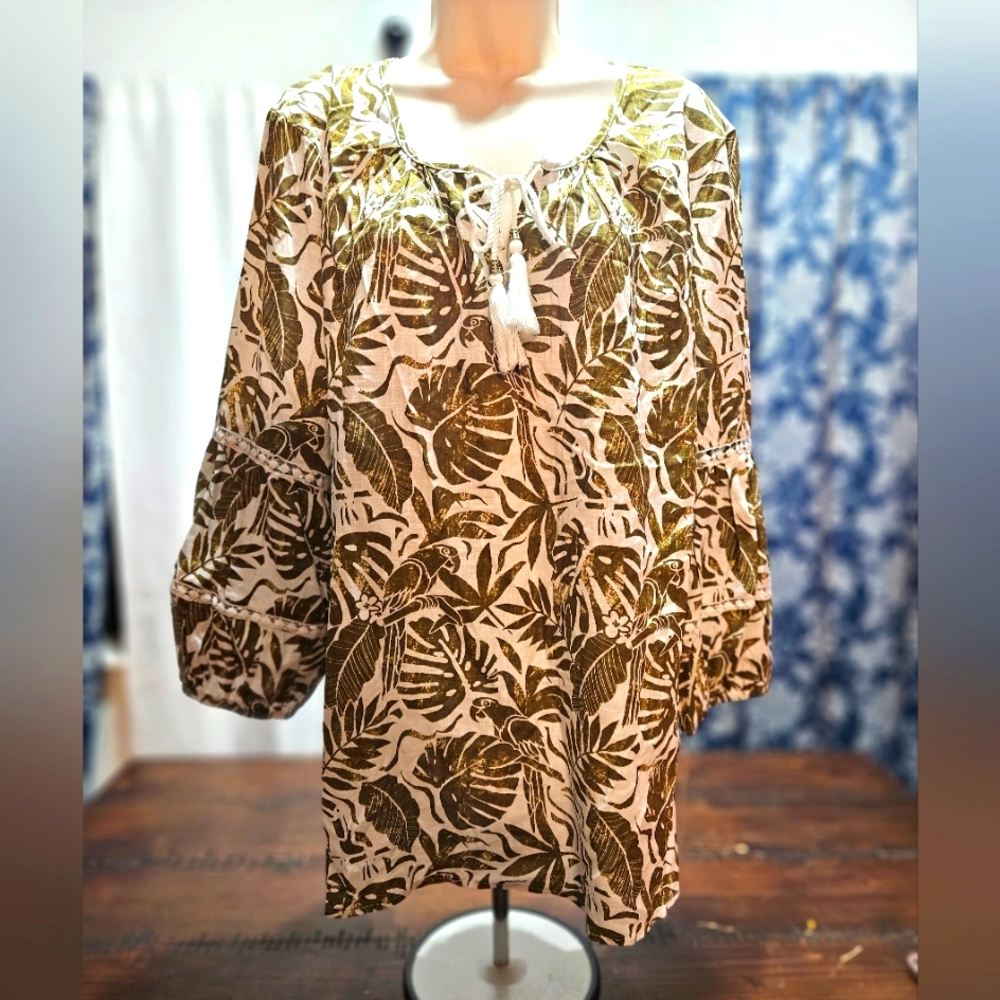 Ruby Rd leaf print Top